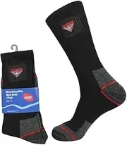 Essendon Bombers AFL Footy Mens Heavy Duty Work Socks 2pk, 7-11