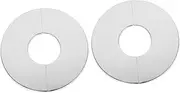 NOLITOY 2pcs Plumbing Flange Cover Slap on Hole Cover Cap Wall Split Flange Ring Stainless Steel Bathroom Accessory