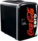 Black Red Coke Zero Coca Cola Mini Fridge Compact Personal Refrigerator Retro