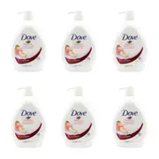 6x Dove 1000ml Body Wash Liquid Bath Soap White Peach/Tea Scent Rebalancing