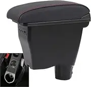 Armrest Box for Smart 453 for Fortwo for Forfour 2015-2018 Car Armrest Box Retrofit Parts Interior Storage Box(B1 Black red Corium4)