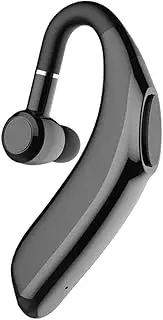 X18 Wireless Bluetooth 5.1 Headphones Ear-Hook Single Earbud with Microphone in-Ear Sports Headset Sweatproof Noise Reduction Earphone for Running Driving Office Working QIUNI