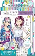 Make It Real - Fashion Design Sketchbook: Digital Dream. Inspirational Fashion Design Colouring Book for Girls. Includes Sketchbook, Stencils, Puffy Stickers, Foil Stickers, and Fashion Design Guide