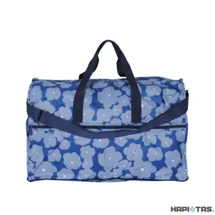 日本HAPI+TAS 大摺疊旅行袋 深藍塗鴉花朵