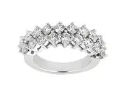 Genuine 1.40ct Diamond Wedding Band Ring Platinum Round Cut F VS2 Prong Setting