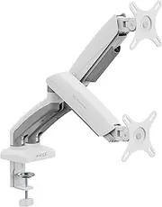 Silverstone SST-ARM26 Dual Monitor Arm with Mechanical Springs and Plastic Armor, White