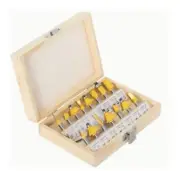 Brand new 15 PC Router Bit Set 1/4" Collet Wooden case
