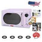 700-Watt Compact Countertop Microwave Oven, Retro Lavender Design for Kitchens