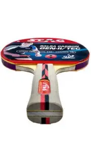 Stag Balsa Carbon Gen Ii Tec Table Tennis Racquet-Black And Red