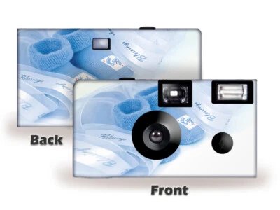 10 Baby Boy Booties Disposable Cameras-camera/graduation