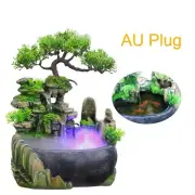 Desktop Water Feature Waterfall Fountain Fish tank w/LED Light Feng Shui AU Plug