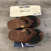 PETER MILLAR Crown Hari Mari Chocolate Brown Sandals/Flops SZ 8 NWT