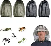 CEO 4 Pack Mosquito Net Face Midge Net Head Cover Insect Head Net Mosquito Head Hat Protect From Mosquito Insect Bug