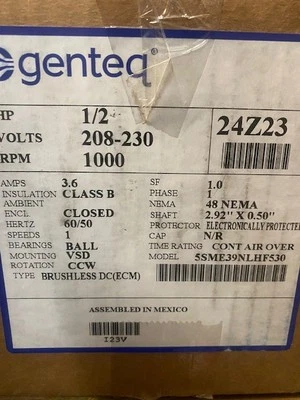 Genteq / Lennox 24Z23 ECM CONDENSER FAN MOTOR, 1/2 HP (NEW)