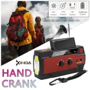 Power Bank Charger LED Solar 10000mAh AM/FMRadio FlashLight Hand Crank Emergency
