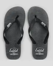 [Lucid] Lucid Men's Wedge Flip Flops Slippers in Black/Textile Size 8 8 Black/Textile