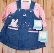 Carter’s Baby Girls Body Suit & Applique Bunny Jumper Set Size: 0-3 M