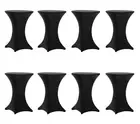 8 Pack 32x43 Inch Highboy Spandex Cocktail Table Covers Black, Fitted Stretch...