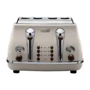 DeLonghi Beige Icona Vintage 4 Slice Toaster