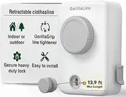 GorillaLine Max - Retractable Clothesline Indoor Outdoor Clothes Line | Heavy Duty Clothes Drying Laundry Line | Wall Mounted Drying Rack Clothing Line | with GorillaGrip Technology