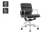 Matt Blatt Eames Premium Replica Low Back Soft Pad Office Chair (Leather Black / Chrome)