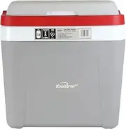 Koolatron Ice Chest Cooler – Keep Ice Frozen for 4 Day, Self Locking Lid, Portable, with Cup Holder Perfect for Snack, Lunch, Road Trips, Camping, Travel, Boating and Tailgating 32 Can Capacity, 25L