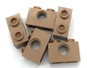 Lego 5 New Medium Flesh Nougat Technic Bricks 1 x 2 with Hole Pieces