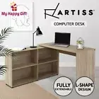 Artiss Computer Desk Office Corner Study Table Workstation Bookcase Storage