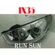 ●○RUN SUN 車燈,車材○● 現代 HYUNDAI 10 11 12 IX35 晶鑽光圈魚眼 仿R8 DRL 大燈