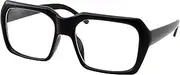 [grinderPUNCH] XL Oversized Black Nerd Clear Glasses - Men and Women - Square Costume