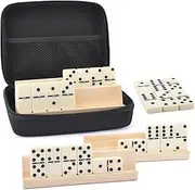 Domino Game Set - Vintage Dominoes with Wooden Case, Classic Design | Dominoes Set, Traditional Domino Set for Family Fun, Friends Gathering, Travel, Picnic, and Dormitory Entertainment