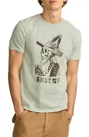 Lucky Brand Shots Skeleton Cotton Graphic T-Shirt in Gray Mist at Nordstrom, Size Medium