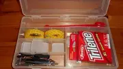 Plano 3400 Size Fishing Kids or Adult Tackle Box - Trilene XL 8 lb Line & Tools