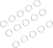 VALICLUD 200pcs Metal Key Ring Hoop for Fob Key Chain Stainless Key Rings Split Circle Jewelry Color Crafts Flat Key Silver