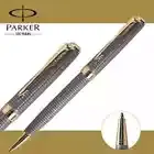 Grey Grid Parker Sonnet Ballpoint Pens Fine Nib Blue Ink No Box