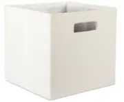 DII Hard Sided Collapsible Fabric Storage Container 13x13x13 Solid Off White