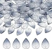 uxcell Leaf Beads, 50Pcs Crystal Translucent Czech Glass Beads for DIY Jewelry Making Bracelets Necklace, Gradient Dark Blue