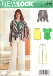 New Look 0990 ~ Misses Top - Skirt -Jacket and Drawstring Pants Sizes 10-22