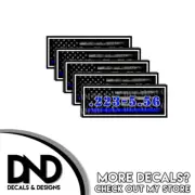 .223-5.56 Ammo Can Decal Ammunition Box Sticker Blue Line American Flag 5 Pack