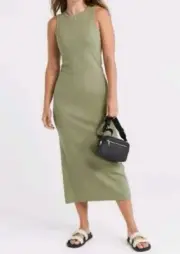 Sportsgirl - Womens Cotton Rib Midi Dress - Size Large RRP $49.95