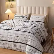 Smoofy Aztec White Comforters Full Size, Folkloric Art Pattern Full,