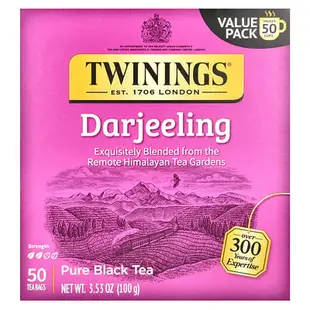 [iHerb] Twinings 全紅茶，大吉嶺茶，50 茶包，3.53 盎司（100 克）
