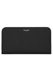 Saint Laurent Zip Around Wallet in Grain de Poudre Embossed Leather