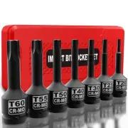 3/8" Drive Master Impact Torx Bit Socket Set, 7-Pieces: T20 - T60, Cr-Mo Stee...