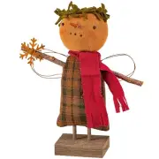 Primitives By Kathy Figurine Angela Snowflake Snowman Doll Wings Primitive