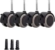 Castor wheels,Set of 4 Child Crib Caster Rubber Swivel Cot Castors with Brakes,2" Furniture Wheel,Baby Crib Wheel Accessories,Capacity 265lb,Double Wheel,Silent,with Metal Plunger Stem M8x38mm,with Sl