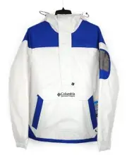 Columbia Men's Challenger 1/2 Zip Pullover Jacket White/Lapis Blue Small NWT