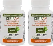 Lane Innovative - Kefiran, Kefir Nutrient + 50 Billion Active Probiotic Cultures, Gluten Free, Vegan, Supports Optimal Digestive Health* (60 Veggie Caps) | 2-Pack