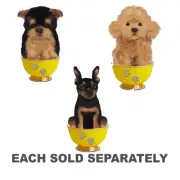 Hansa Realistic Dog Tea Cup Soft Plush Toy Stuffed Animal 16cm Ages 3+ and Up