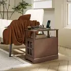 HOMCOM Side Table with Charging Station Charging Station USB Ports